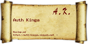 Auth Kinga névjegykártya