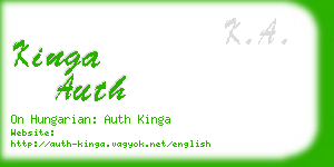kinga auth business card